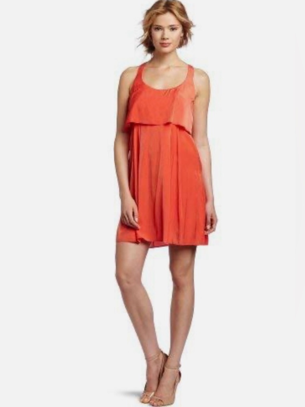 Jessica Simpson racerback shift dress with a draped layered overlay